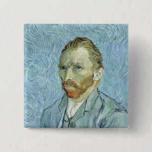 Macaron Carré 5 Cm Autoportrait de Vincent van Gogh  , 1889
