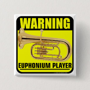 Macaron Carré 5 Cm Avertissement ! Joueur d'euphonium