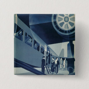 Macaron Carré 5 Cm Avion Med A-B Aérotransport