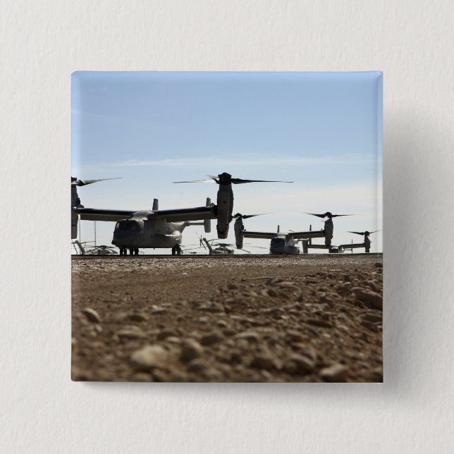 Macaron Carré 5 Cm Avion tiltrotor V-22 Osprey (Devant)