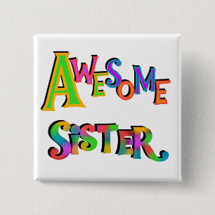 Macaron Carré 5 Cm Awesome Soeur T-shirts et cadeaux