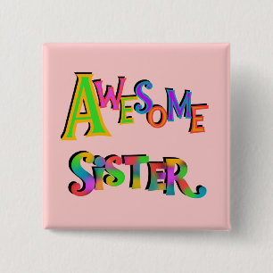 Macaron Carré 5 Cm Awesome Soeur T-shirts et cadeaux