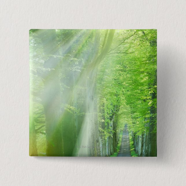 Macaron Carré 5 Cm Axes de lumière du soleil (Devant)