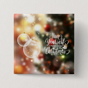 Macaron Carré 5 Cm Ayez Un Joyeux Petit Bouton De Noel