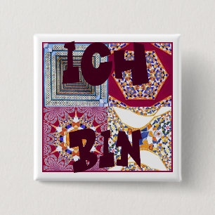 Macaron Carré 5 Cm Azulejos Carreaux géométriques avec torsion CG