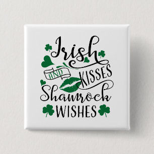 Macaron Carré 5 Cm Baisers irlandais et souhaits Shamrocks