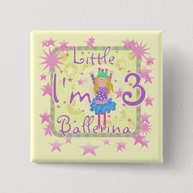 Macaron Carré 5 Cm Ballerina 3e Anniversaire Tshirts et cadeaux (Devant)