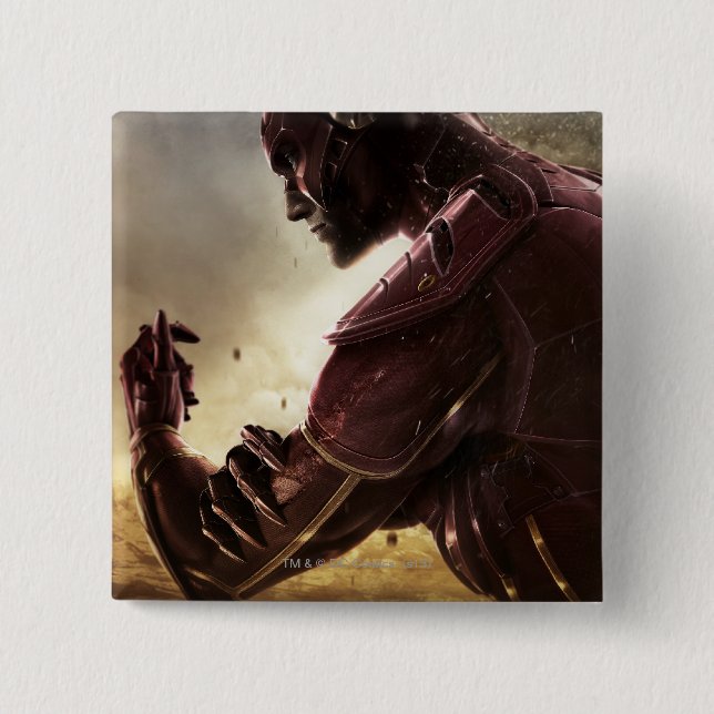 Macaron Carré 5 Cm Bannière : Batman, Flash (Devant)