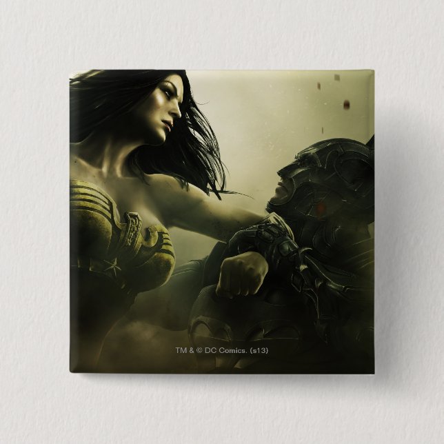 Macaron Carré 5 Cm Bannière : Grundy, Wonder Woman, Batman (Devant)