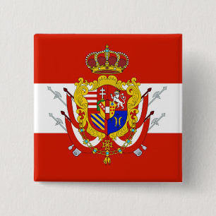 Macaron Carré 5 Cm Bannière rouge blanc Grand-Duché de Toscane