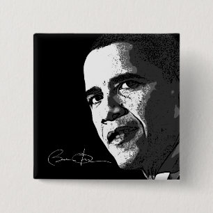 Macaron Carré 5 Cm Barack Obama - bouton