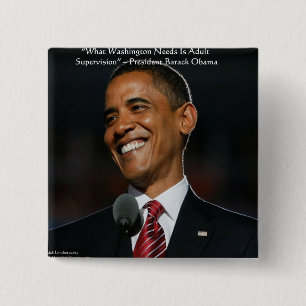 Macaron Carré 5 Cm Barack Obama & Citation Humoristique Cadeaux & Car