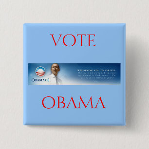 Macaron Carré 5 Cm Barack Obama - croyez le bouton