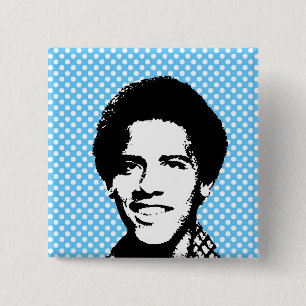 Macaron Carré 5 Cm Barack Obama rétro