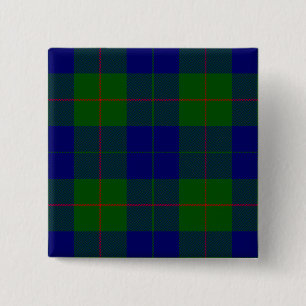 Macaron Carré 5 Cm Barclay tartan bleu vert plaid