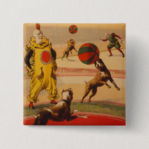 Macaron Carré 5 Cm Barnum et Bailey - chiens merveilleux du football