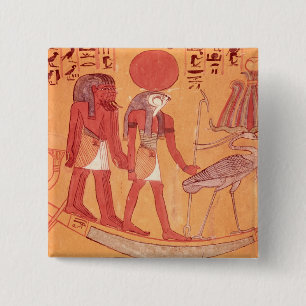 Macaron Carré 5 Cm Barque solaire avec Re-Horakhty