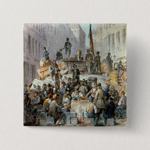 Macaron Carré 5 Cm Barricades dans Marzstrasse, Vienne, 1848
