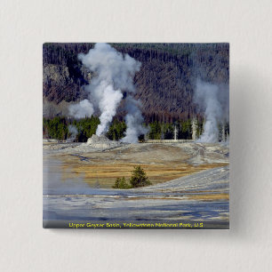 Macaron Carré 5 Cm Bassin supérieur de geyser, parc national de