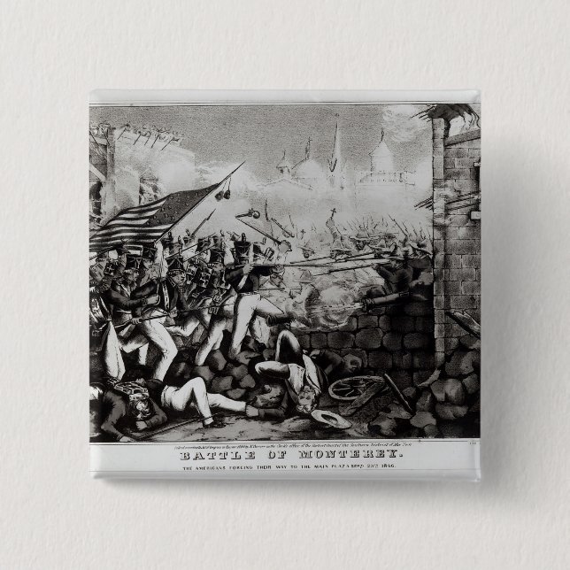 Macaron Carré 5 Cm Bataille de Monterey (Devant)