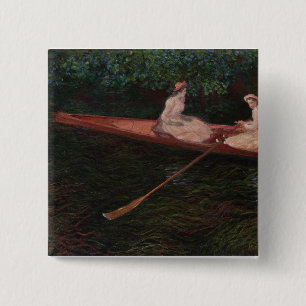 Macaron Carré 5 Cm Bateau On the Epte - Claude Monet - c1890