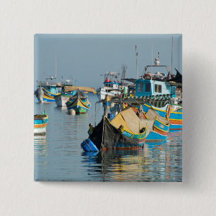 Macaron Carré 5 Cm Bateaux de pêche maltais Marsaxlokk à Malte