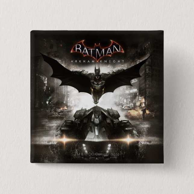 Macaron Carré 5 Cm Batman Arkham Knight Key Art (Devant)