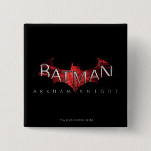 Macaron Carré 5 Cm Batman Arkham Knight Logo rouge