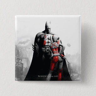 Macaron Carré 5 Cm Batman et Harley