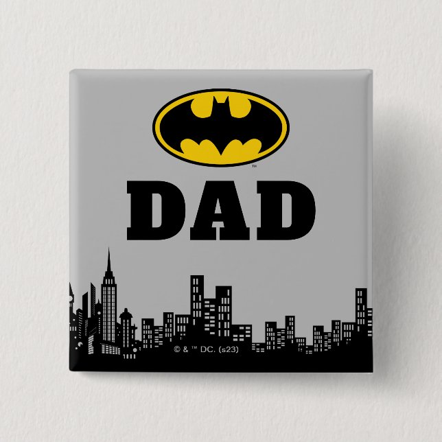 Macaron Carré 5 Cm Batman - Gotham City | Père d'anniversaire (Devant)