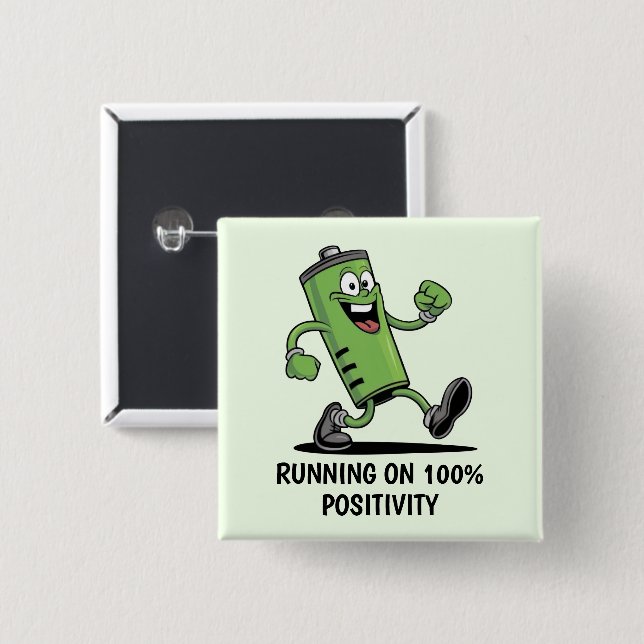 Macaron Carré 5 Cm Batterie chargée (Devant & derrière)