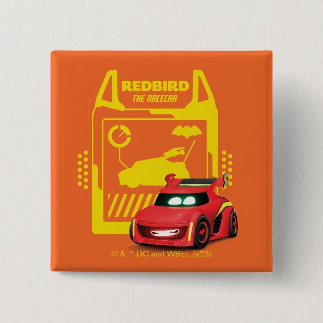 Macaron Carré 5 Cm Batwheel™ Redbird - Le Racecar (Devant)