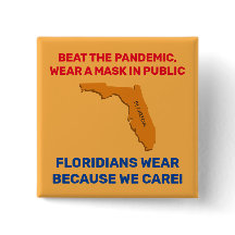 Beat The Pandemic 2" Square Button - Floride