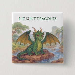 Macaron Carré 5 Cm Beau dragon vert