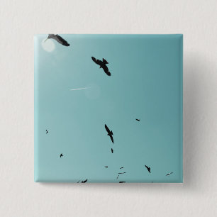 Macaron Carré 5 Cm Beaucoup d'oiseaux et un controle