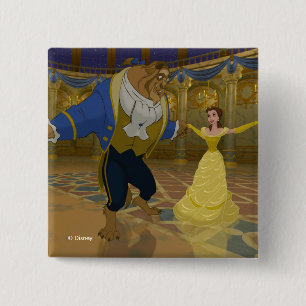 Macaron Carré 5 Cm Beauté et bête  Danse dans la salle de bal
