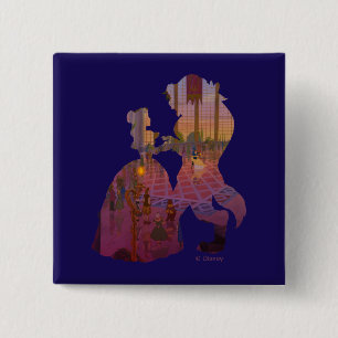 Macaron Carré 5 Cm Beauté et bête  Silouette Dancing