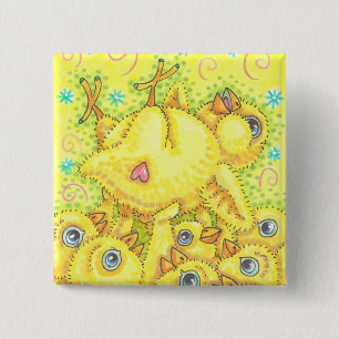 Macaron Carré 5 Cm BÉBÉ CHICK ROCK & ROLL SPRING MOSH PIT BUTTON Squ
