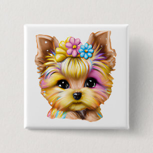 Macaron Carré 5 Cm Bébé mignon et adorable Yorkie