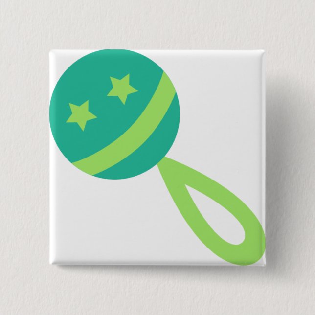 Macaron Carré 5 Cm bébé vert (Devant)