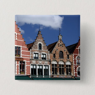 Macaron Carré 5 Cm Belgique, Brugge (ou Brug ou Bruge). UNESCO 2