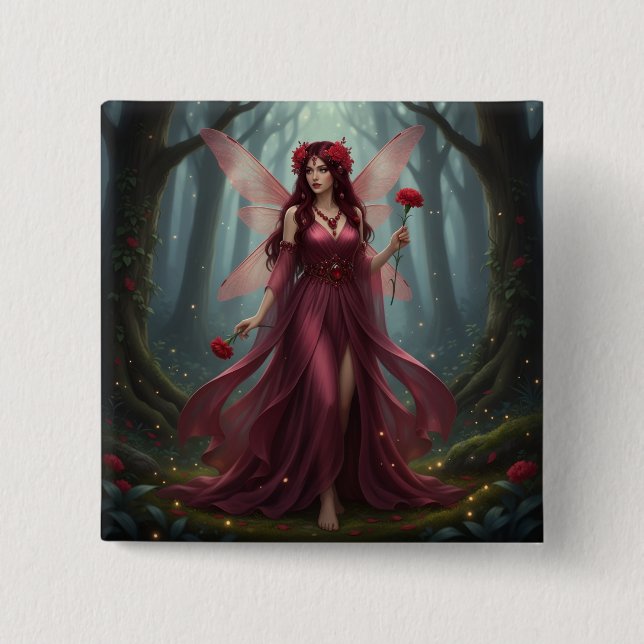 Macaron Carré 5 Cm Belle Janvier Garnet Fairy (Devant)