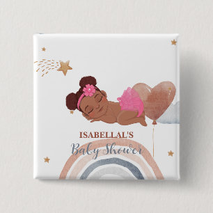 Macaron Carré 5 Cm Belle lune étoile baby shower enfants afro-américa