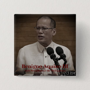 Macaron Carré 5 Cm Benigno PNoy Aquino III 15e Président Philippines