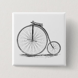 Macaron Carré 5 Cm Bicyclette vintage de Haut-Roue de quart de penny