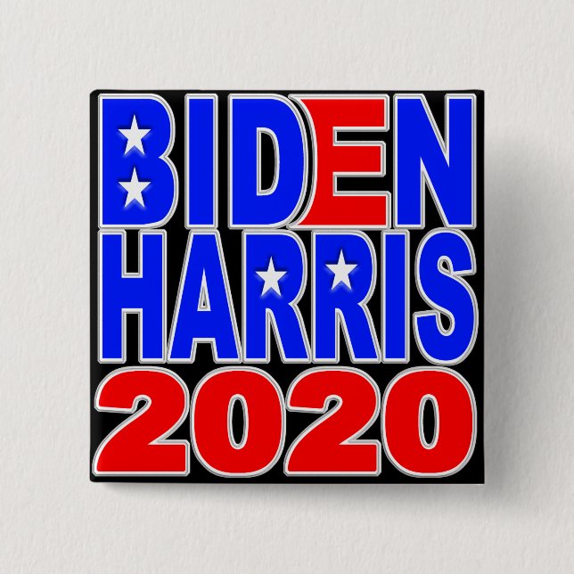 Macaron Carré 5 Cm Biden Harris 2020 (Devant)