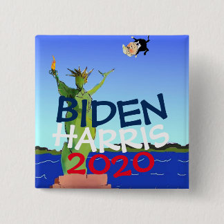 Macaron Carré 5 Cm Biden Harris Anti Trump Vote Democrat 2020