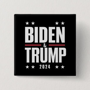 Macaron Carré 5 Cm Biden Trump 2024 Drôle Président VP