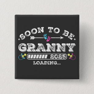 Macaron Carré 5 Cm Bientôt être Granny 2025 Chargement du bouton Carr
