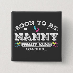 Macaron Carré 5 Cm Bientôt être Nanny 2025 Chargement du bouton Carré